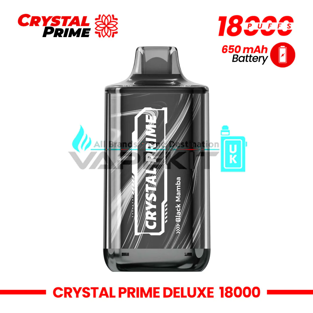 Deluxe Crystal Prime 18k Puffs BlackMamba Prefilled Vape-£10.99
