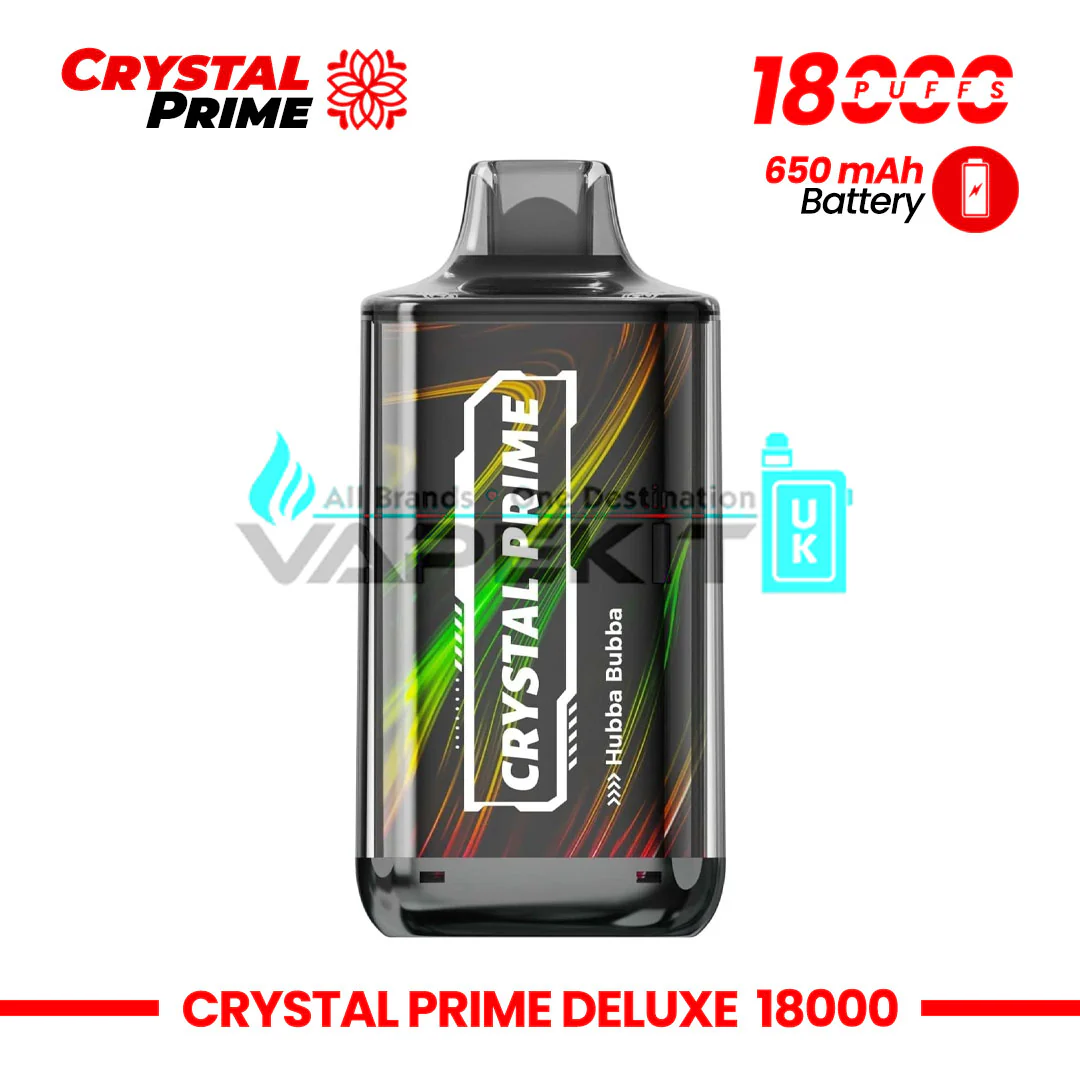 Deluxe Crystal Prime 18k Puffs Hubba Bubba Prefilled Vape-Ā£10.99