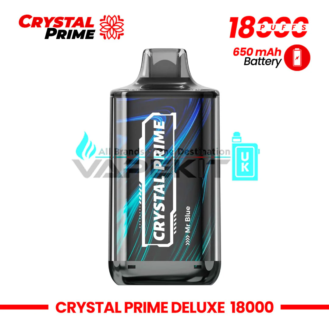 Deluxe Crystal Prime 18k Puffs Mr Blue Prefilled Vape-£10.99