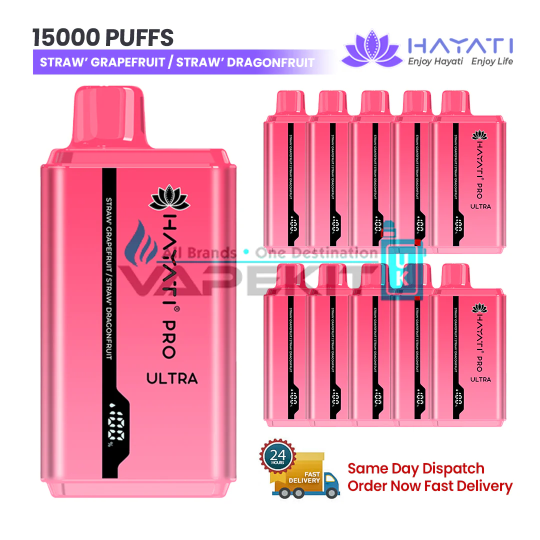 Hayati Pro Ultra 15000 Straw'Grape Fruit/ Straw'Dragon Fruit Prefilled Vape