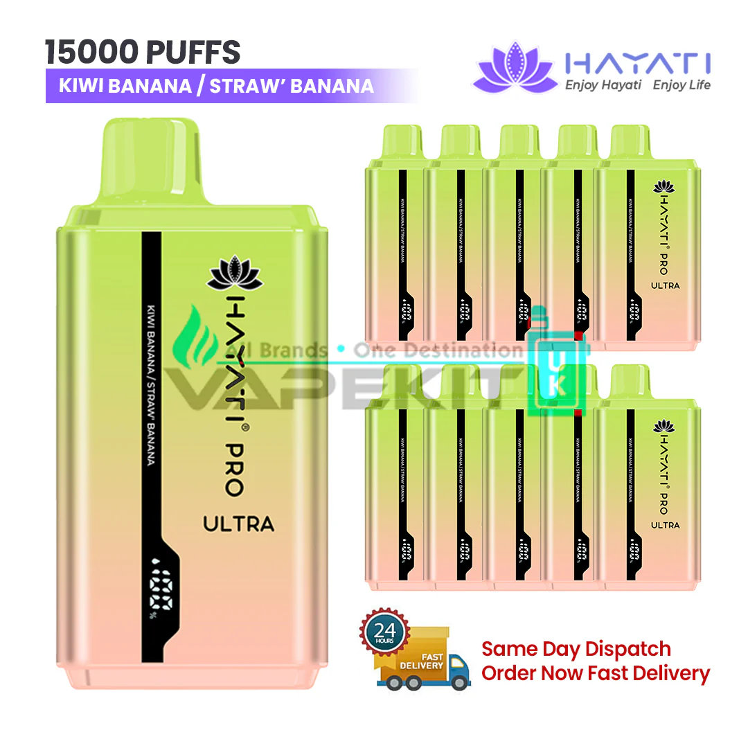 Kiwi Banana /Straw Banana Hayati Pro Ultra 15000 Puffs Prefilled Vape