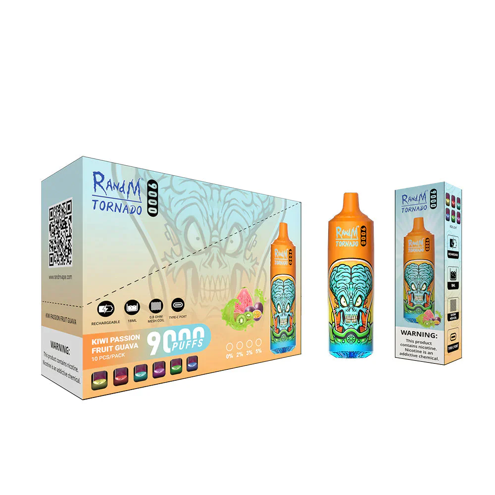 Kiwi Passion Fruit Guava RANDM TORNADO VAPE 9000 PUFFS - Image 2