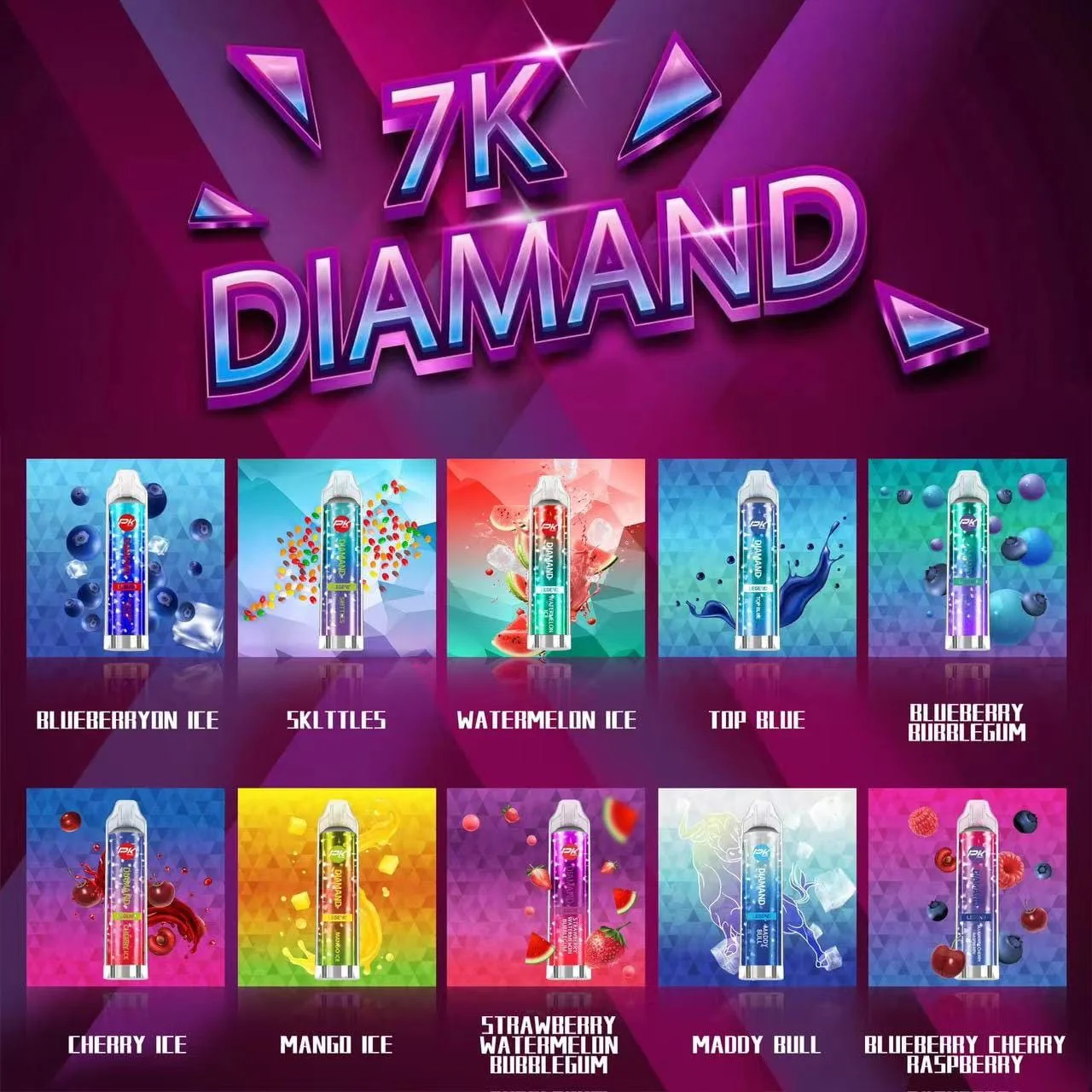 PKing Diamand 7000 Puffs Prefilled Vape kit Device - Image 4