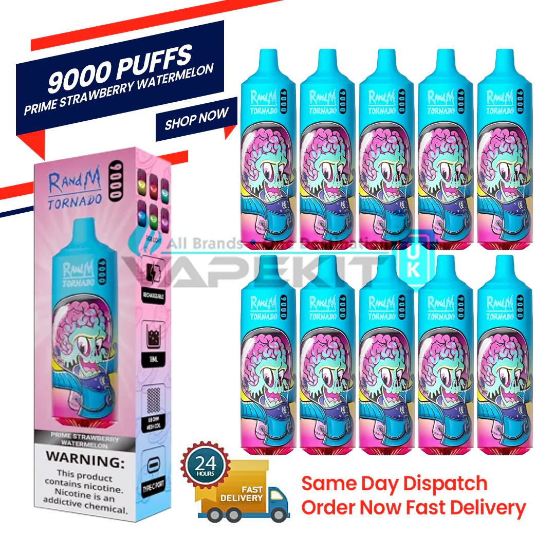 Prime Strawberry Watermelon Randm Tornado 9000 Puff Bar