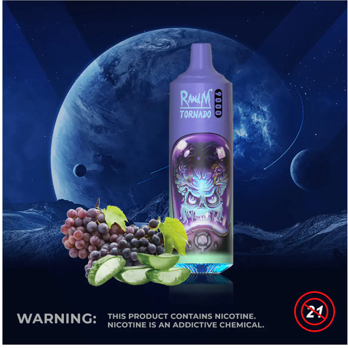 RandM Tornado Aloe Grape 9000 Puffs Bar - Image 2