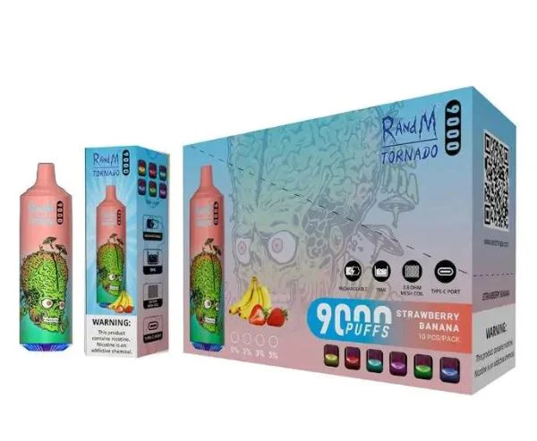 Strawberry Banana Randm Tornado 9000 Puff Bar - Image 2