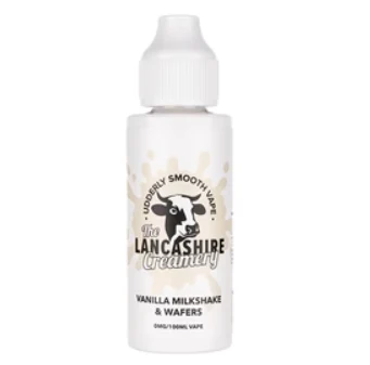 The Lancashire Creamery Vanilla Milkshake & Wafers 100ml Shortfill E-Liquid-£8.95
